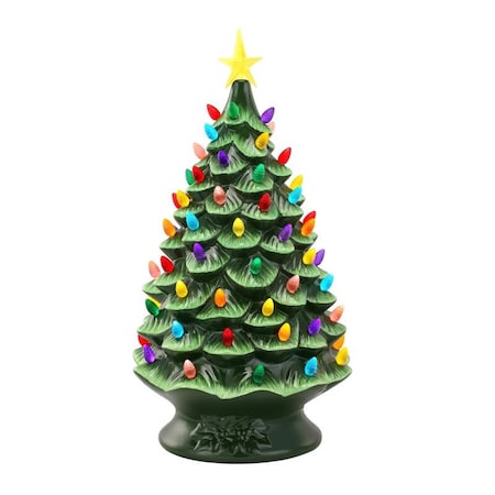 Mr. Christmas Mr. Christmas LED Green Nostalgic Ceramic Christmas Tree 24 in. 18657AC